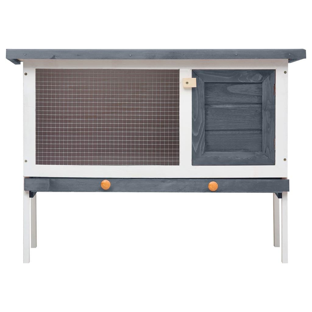 Outdoor Rabbit Hutch 1 Layer Gray Wood at Set Shop and Smile