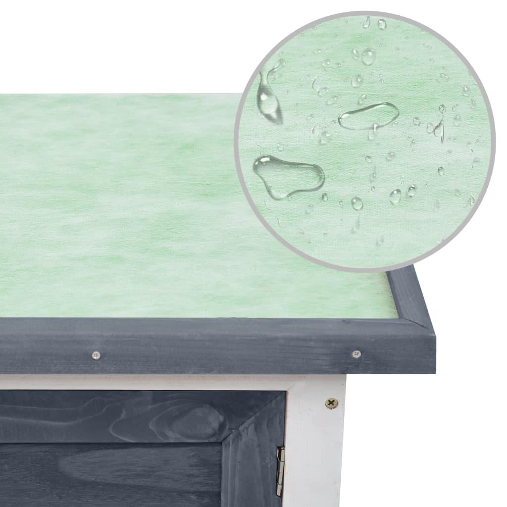 Outdoor Rabbit Hutch 1 Layer Gray Wood at Set Shop and Smile