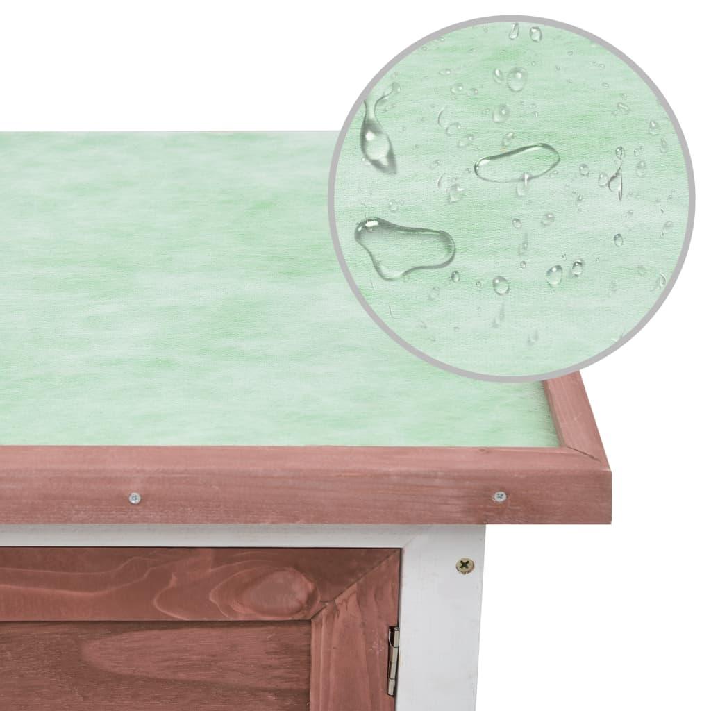 Outdoor Rabbit Hutch 1 Layer Brown Wood at Set Shop and Smile