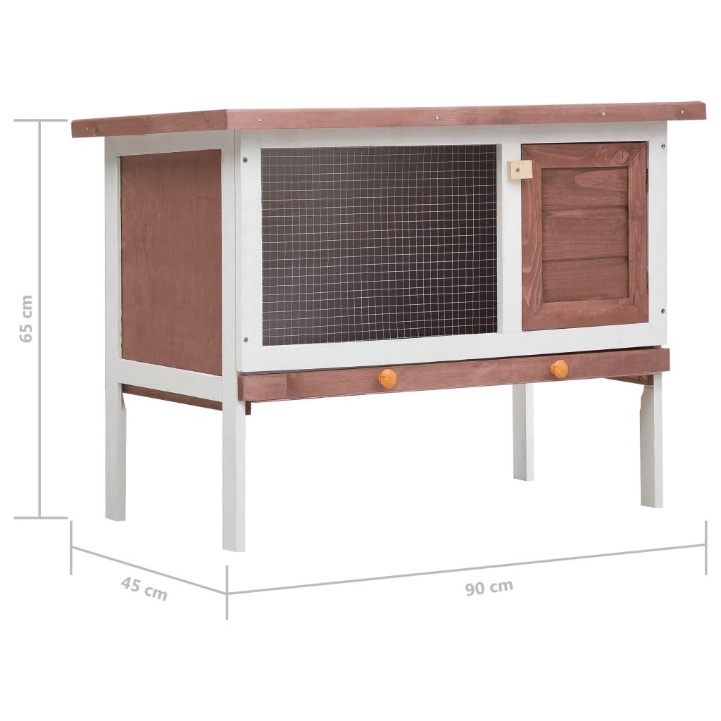 Outdoor Rabbit Hutch 1 Layer Brown Wood at Set Shop and Smile