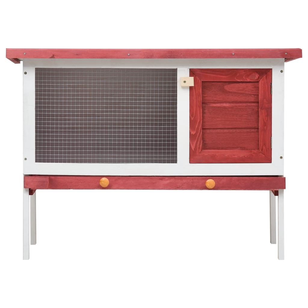 Outdoor Rabbit Hutch 1 Layer Red Wood at Set Shop and Smile