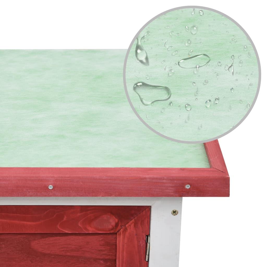 Outdoor Rabbit Hutch 1 Layer Red Wood at Set Shop and Smile