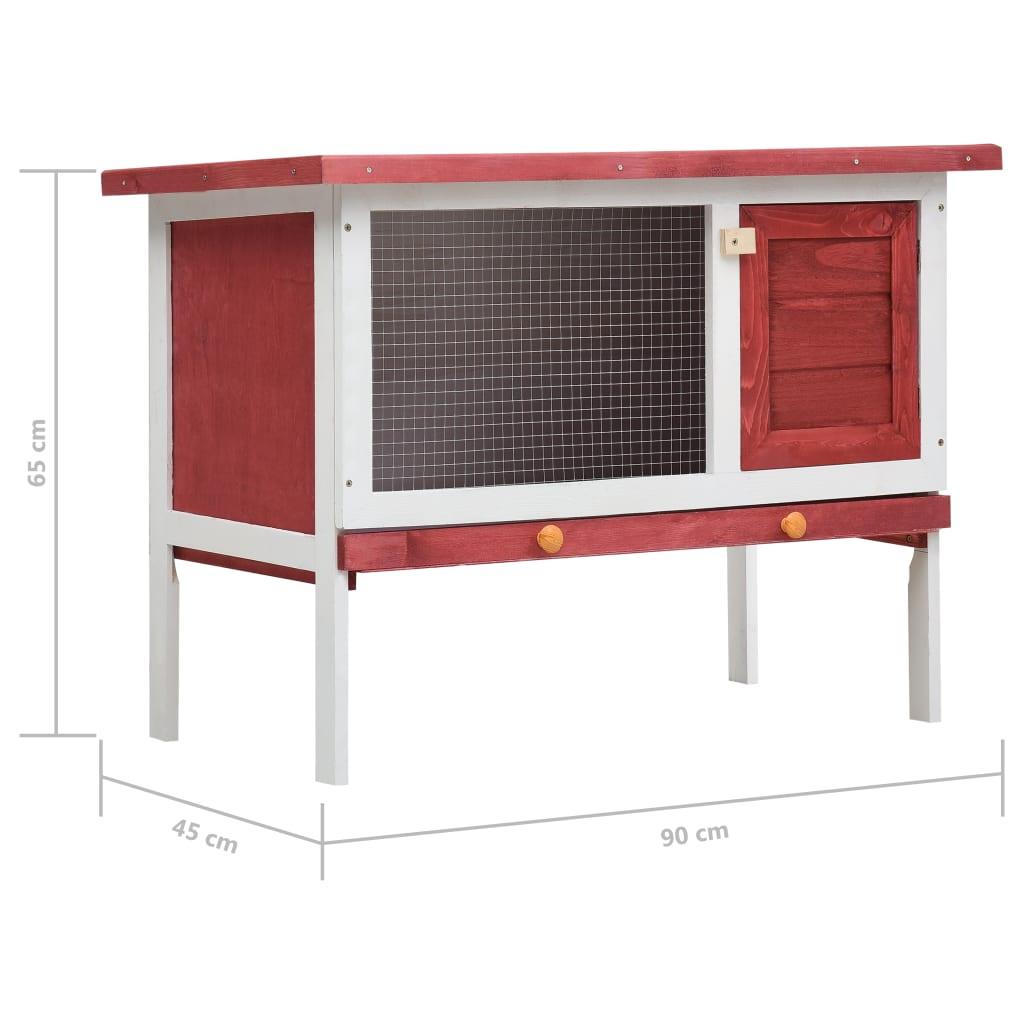 Outdoor Rabbit Hutch 1 Layer Red Wood at Set Shop and Smile