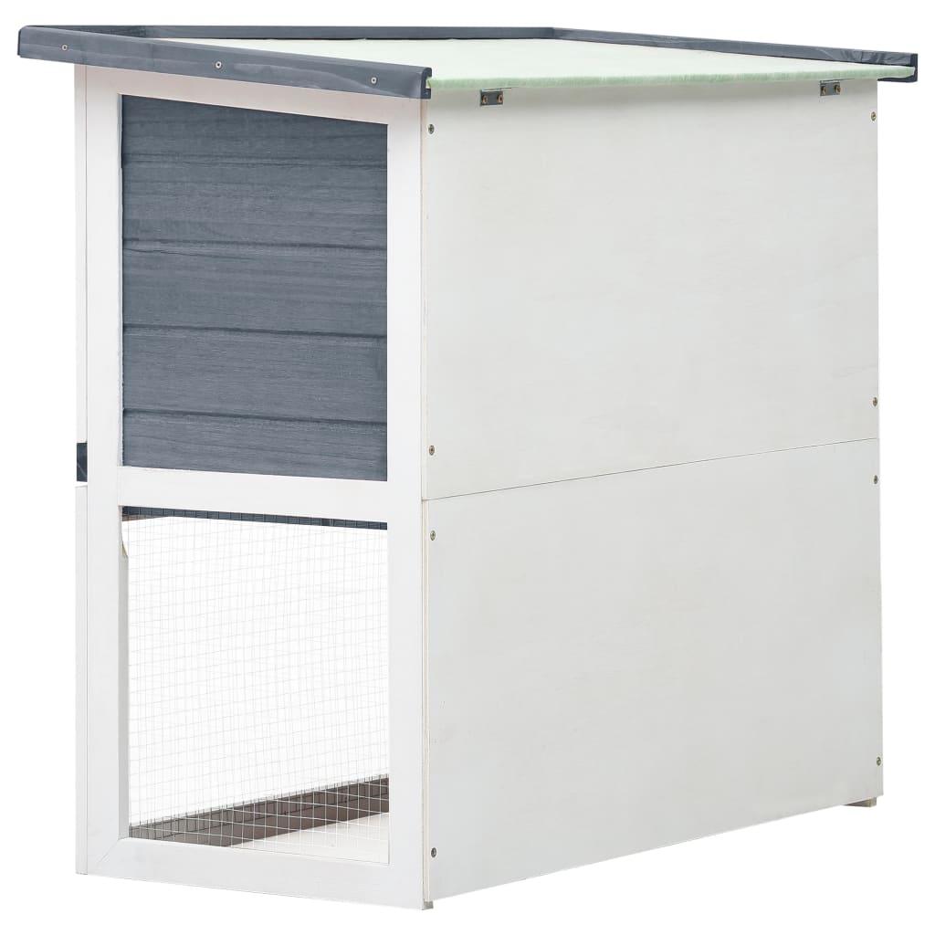 Outdoor Rabbit Hutch 1 Door Gray Wood at Set Shop and Smile