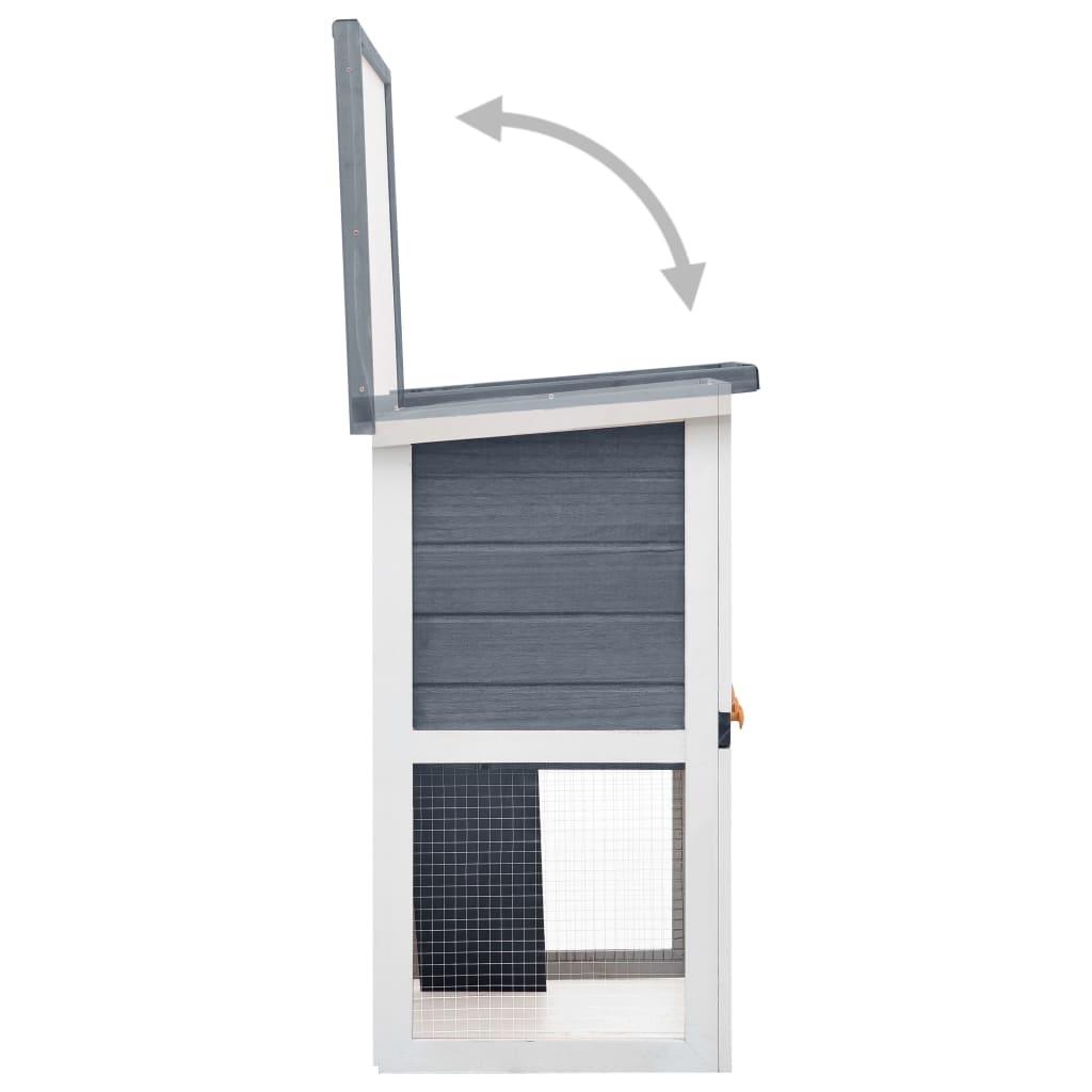 Outdoor Rabbit Hutch 1 Door Gray Wood at Set Shop and Smile