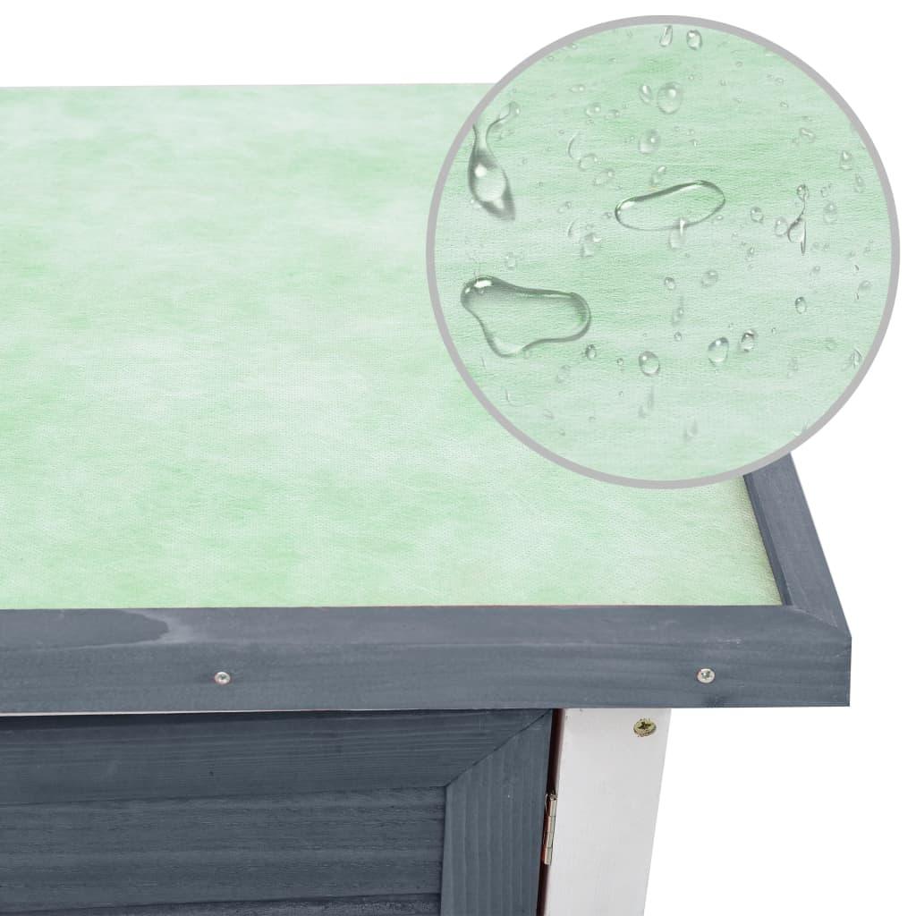 Outdoor Rabbit Hutch 1 Door Gray Wood at Set Shop and Smile