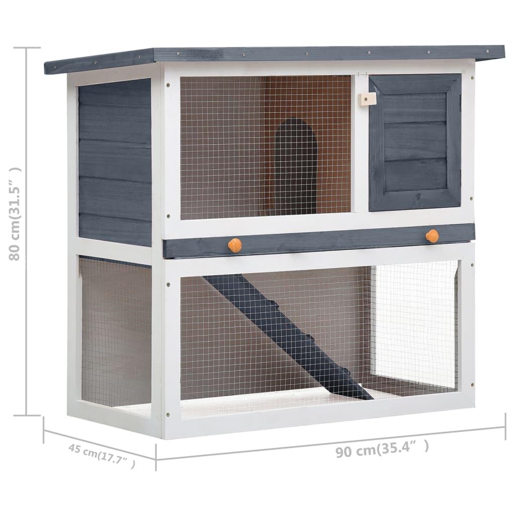Outdoor Rabbit Hutch 1 Door Gray Wood at Set Shop and Smile