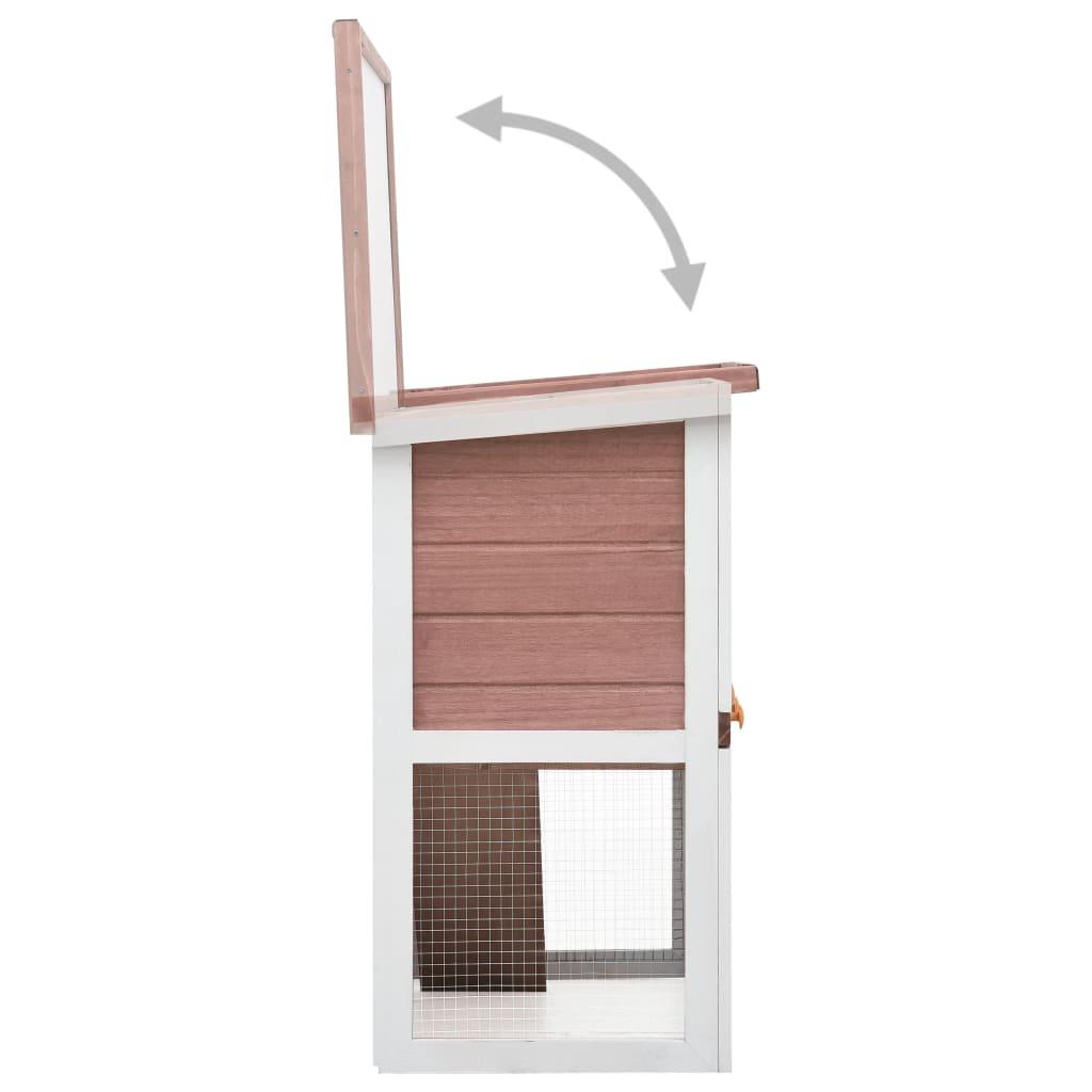 Outdoor Rabbit Hutch 1 Door Brown Wood at Set Shop and Smile