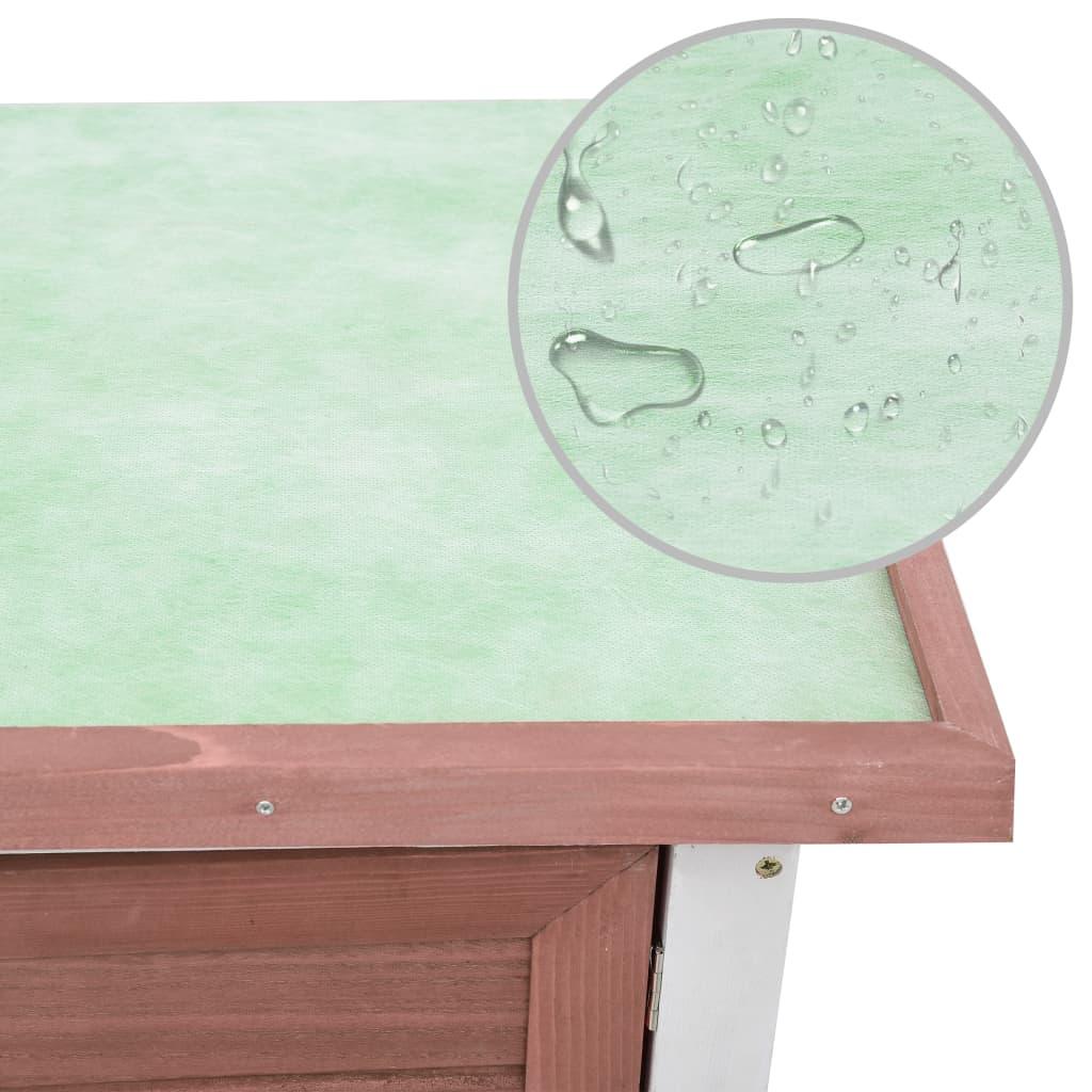 Outdoor Rabbit Hutch 1 Door Brown Wood at Set Shop and Smile