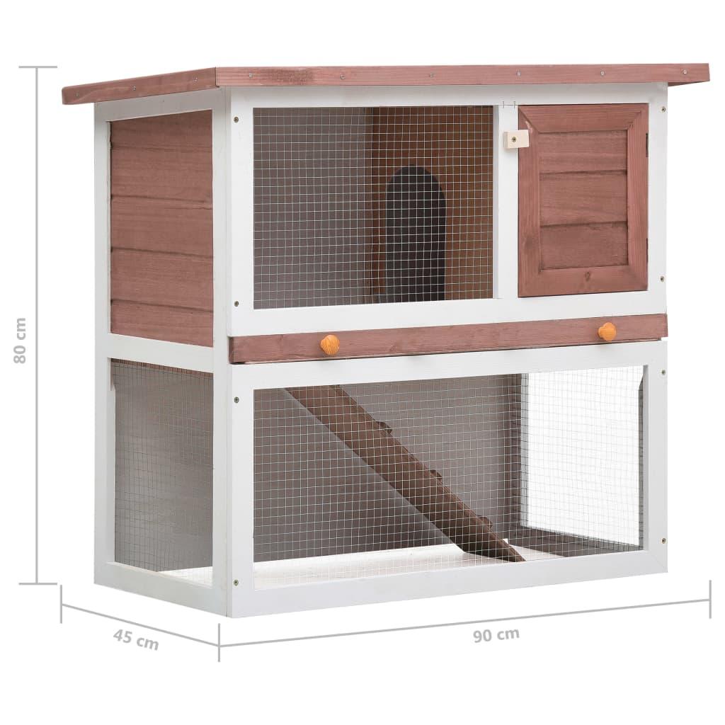 Outdoor Rabbit Hutch 1 Door Brown Wood at Set Shop and Smile