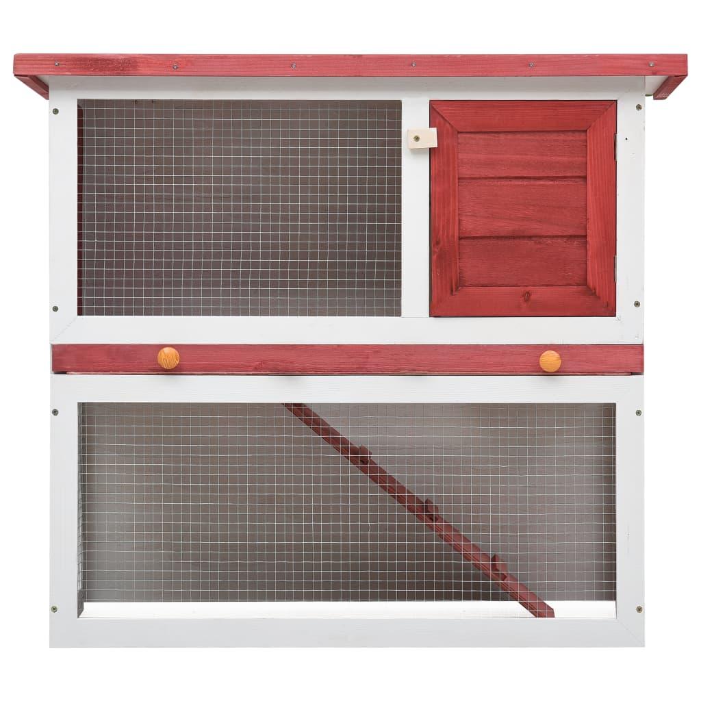 Outdoor Rabbit Hutch 1 Door Red Wood at Set Shop and Smile