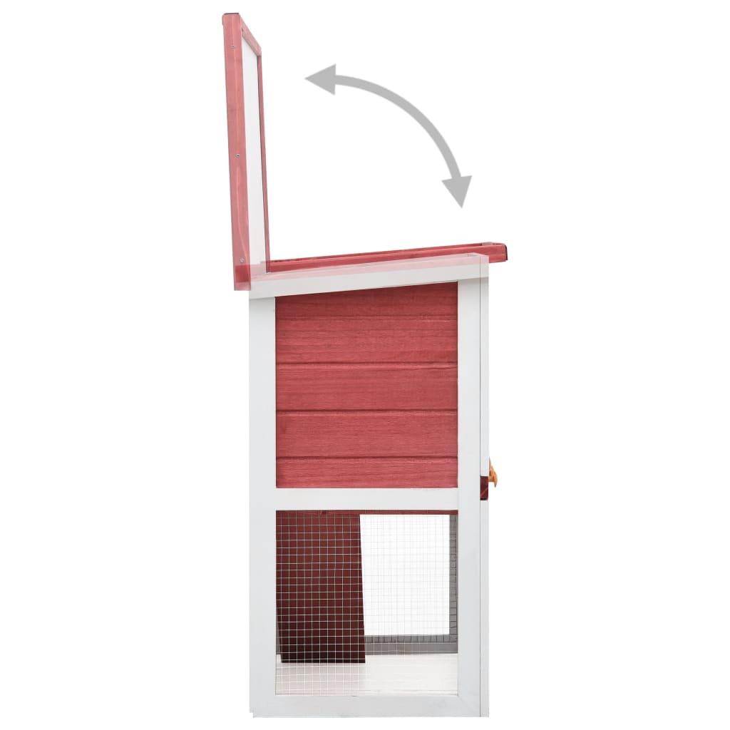 Outdoor Rabbit Hutch 1 Door Red Wood at Set Shop and Smile