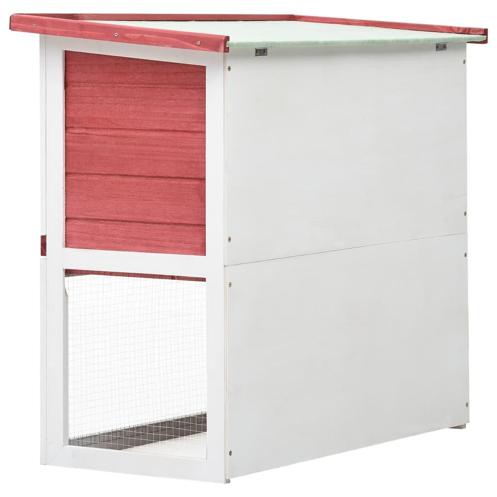 Outdoor Rabbit Hutch 1 Door Red Wood at Set Shop and Smile