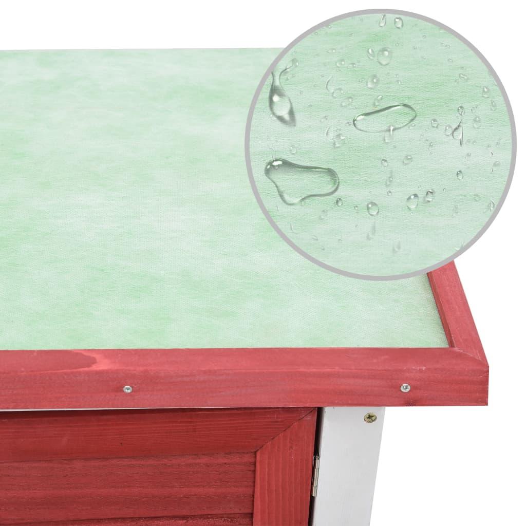 Outdoor Rabbit Hutch 1 Door Red Wood at Set Shop and Smile