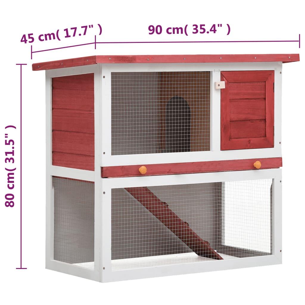 Outdoor Rabbit Hutch 1 Door Red Wood at Set Shop and Smile