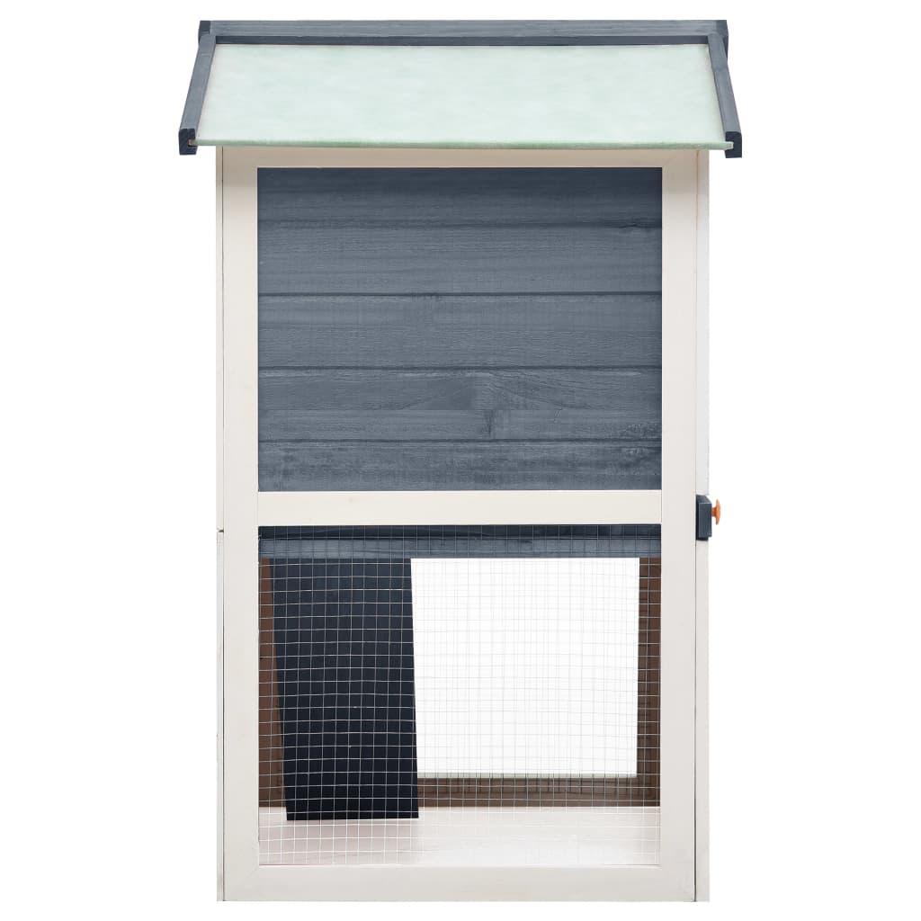 Outdoor Rabbit Hutch 3 Doors Gray Wood at Set Shop and Smile