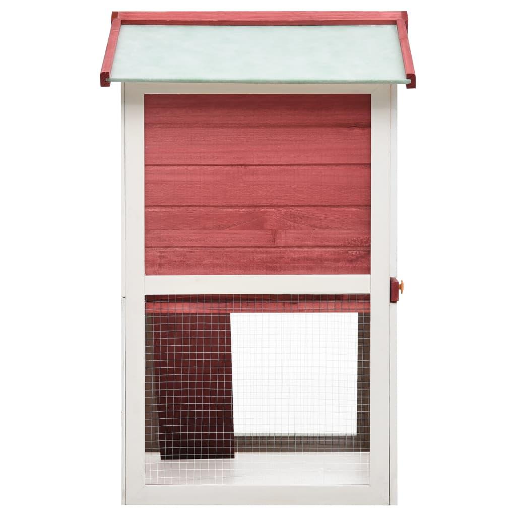 Outdoor Rabbit Hutch 3 Doors Red Wood at Set Shop and Smile