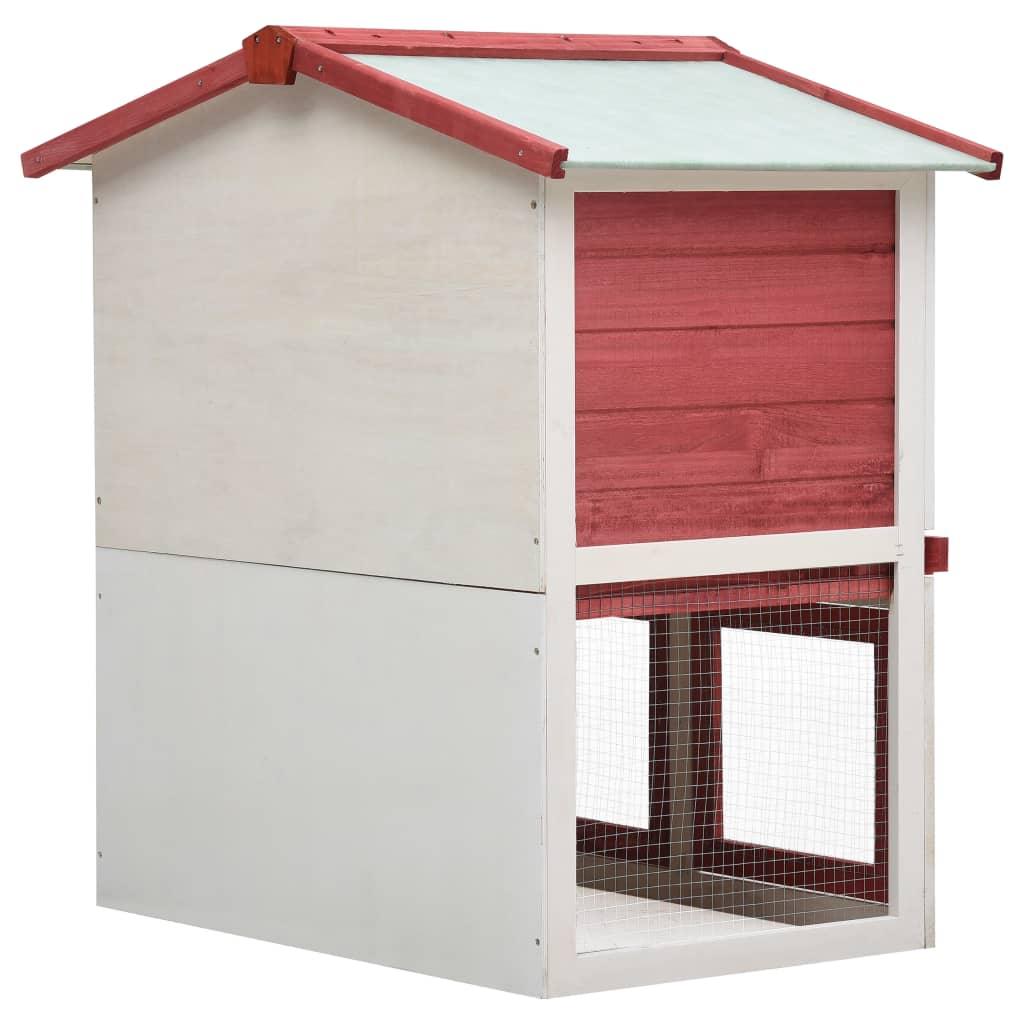 Outdoor Rabbit Hutch 3 Doors Red Wood at Set Shop and Smile