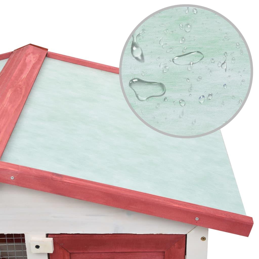 Outdoor Rabbit Hutch 3 Doors Red Wood at Set Shop and Smile