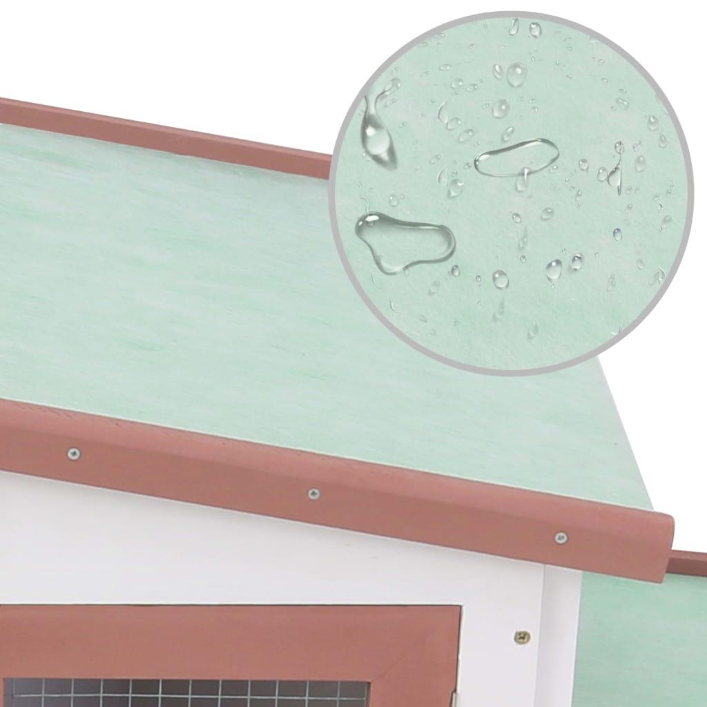 Outdoor Large Rabbit Hutch Brown and White 80.3"x17.7"x33.5" Wood at Set Shop and Smile