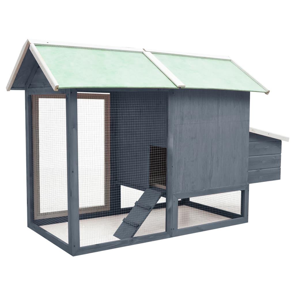 Chicken Cage Gray 66.9"x31.9"x43.3" Solid Pine & Fir Wood at Set Shop and Smile