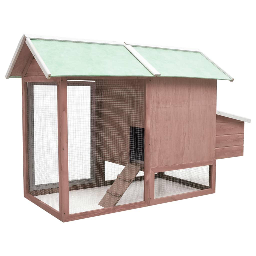 Chicken Cage Mocha 66.9"x31.9"x43.3" Solid Pine & Fir Wood at Set Shop and Smile