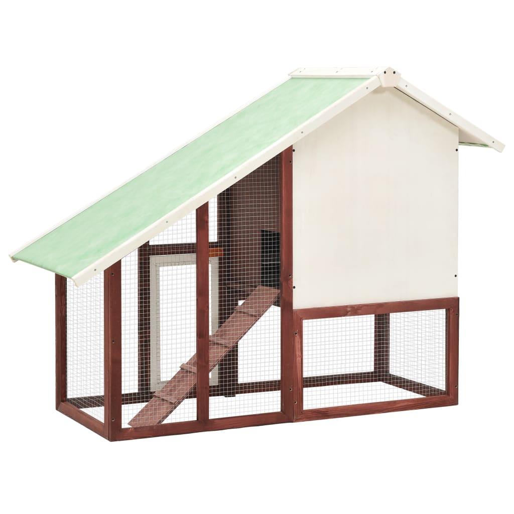 Rabbit Hutch Mocha and White 55.1"x24.8"x47.2" Solid Firwood at Set Shop and Smile