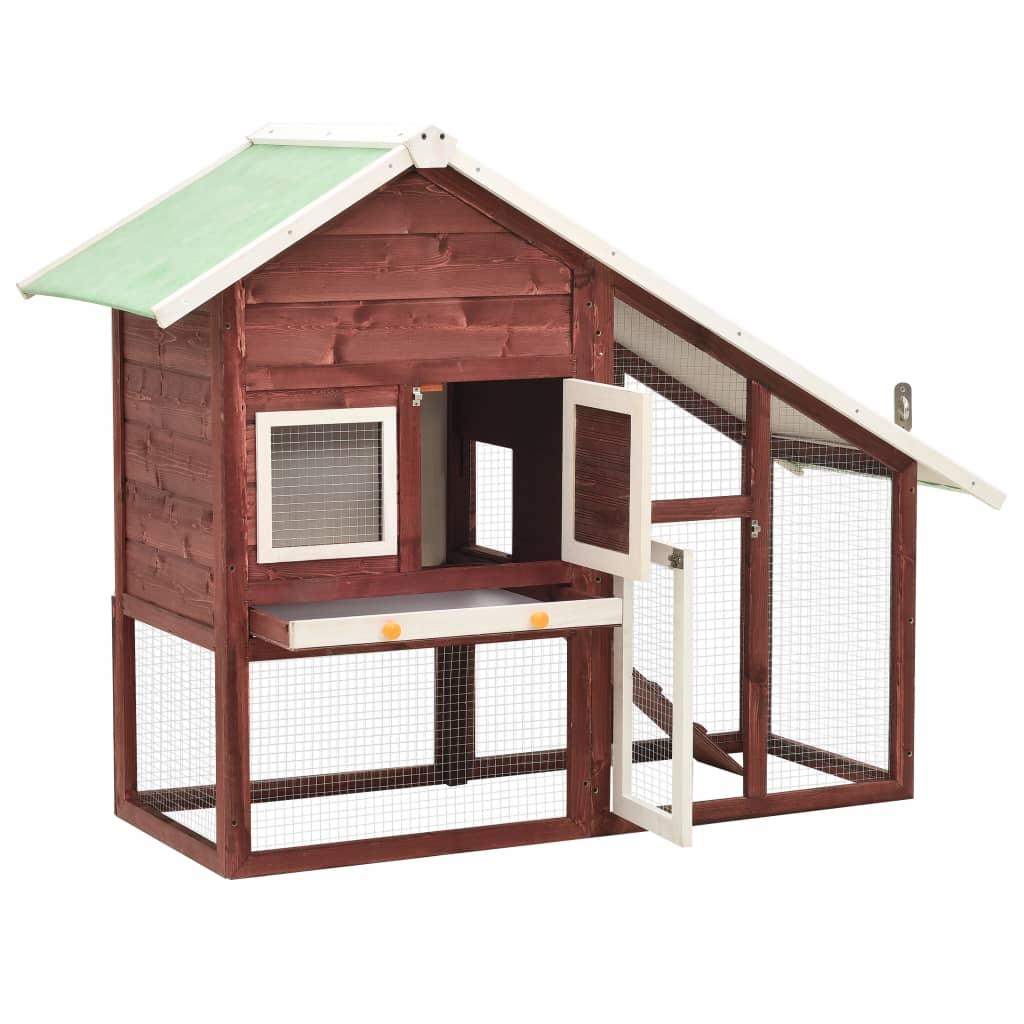 Rabbit Hutch Mocha and White 55.1"x24.8"x47.2" Solid Firwood at Set Shop and Smile