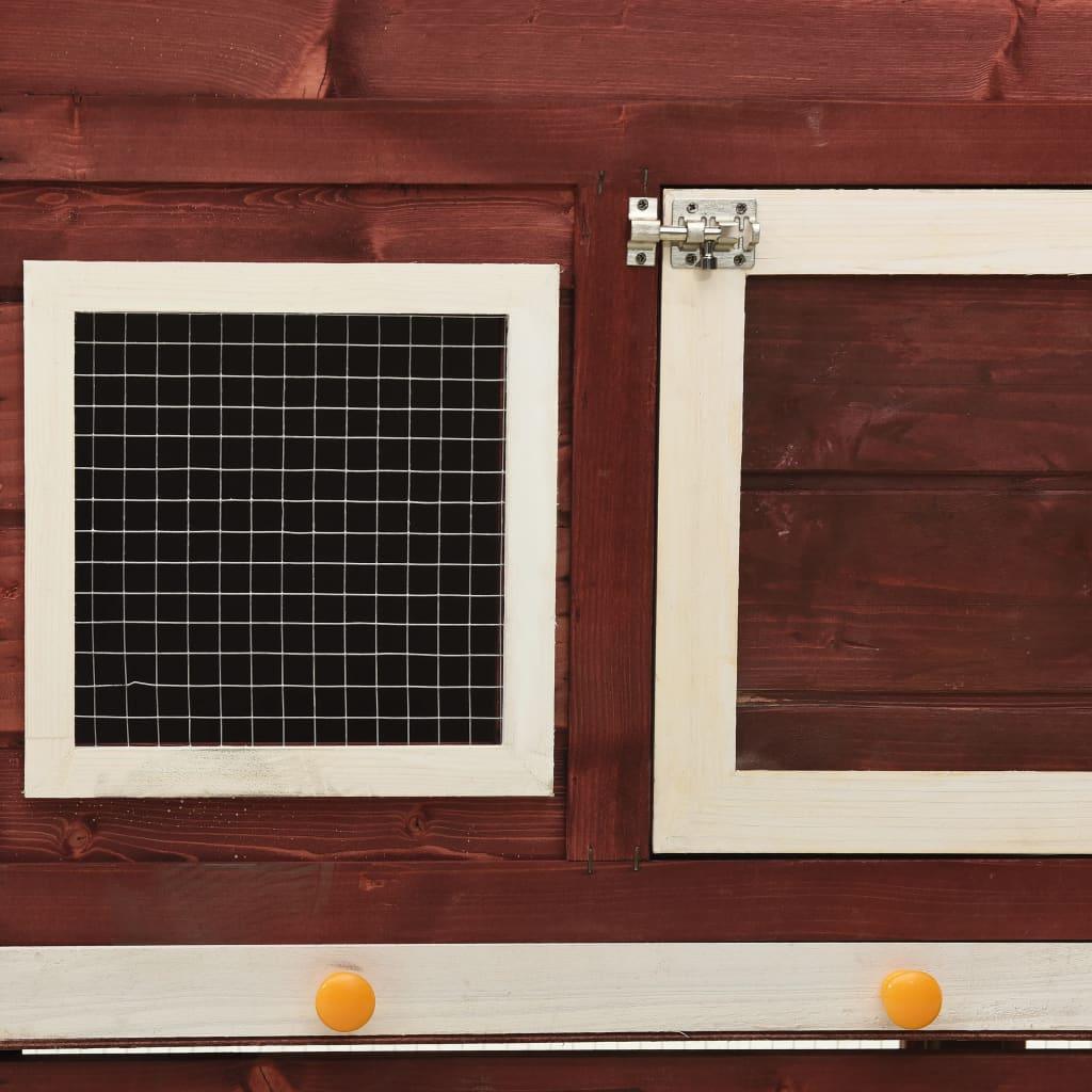 Rabbit Hutch Mocha and White 55.1"x24.8"x47.2" Solid Firwood at Set Shop and Smile