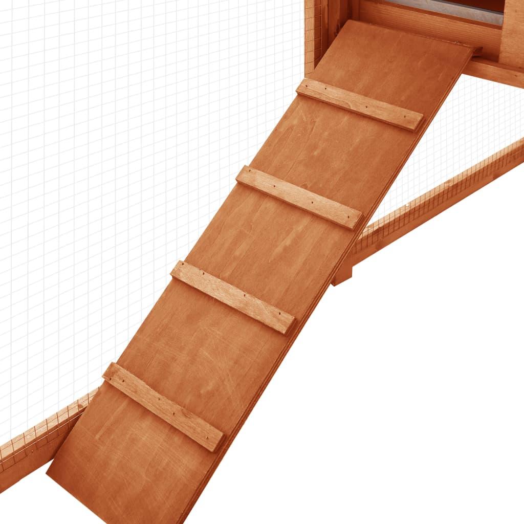 Outdoor Rabbit Hutch with Run Brown Solid Fir Wood at Set Shop and Smile