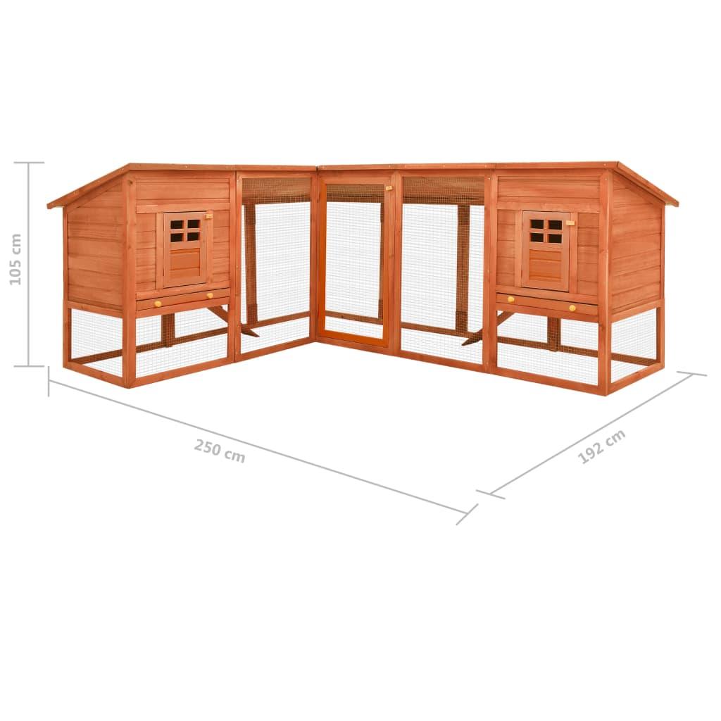 Outdoor Rabbit Hutch with Run Brown Solid Fir Wood at Set Shop and Smile
