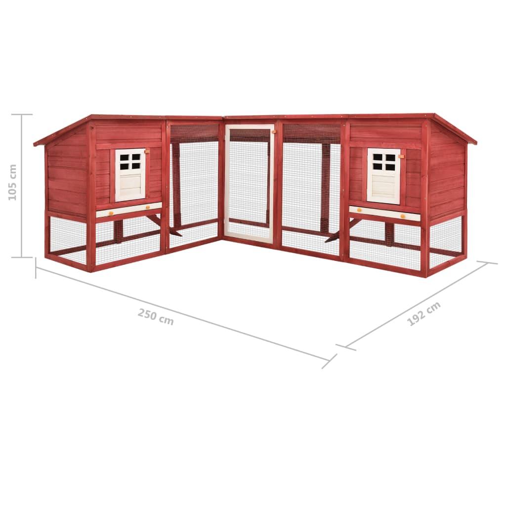 Outdoor Rabbit Hutch with Run Red and White Solid Fir Wood at Set Shop and Smile
