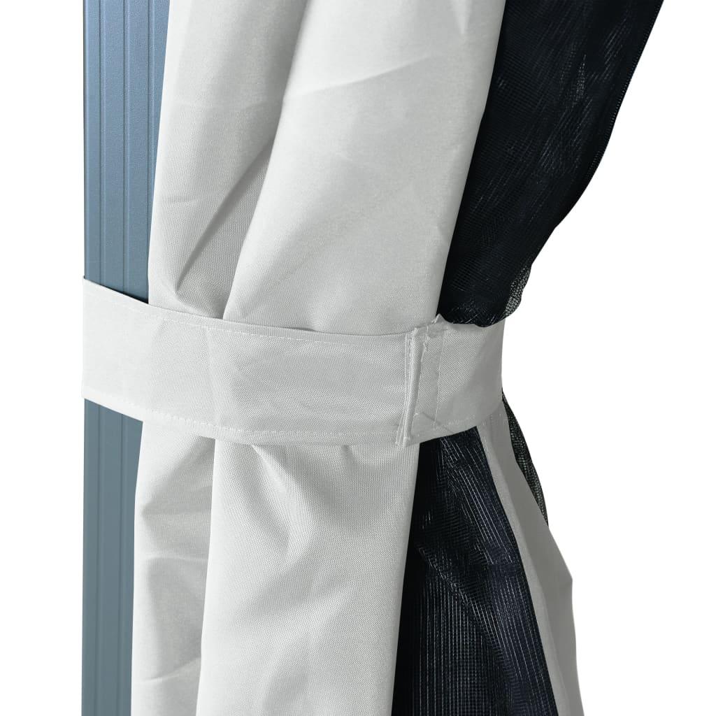 Gazebo with Curtain 157.5"x118.1" Cream Aluminum at Set Shop and Smile