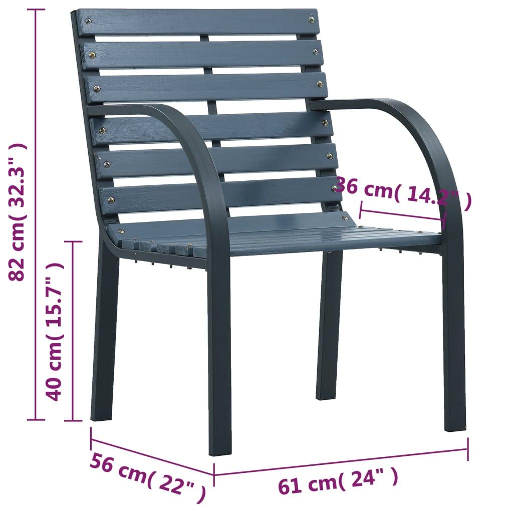 Patio Chairs 2 pcs Gray Wood at Set Shop and Smile