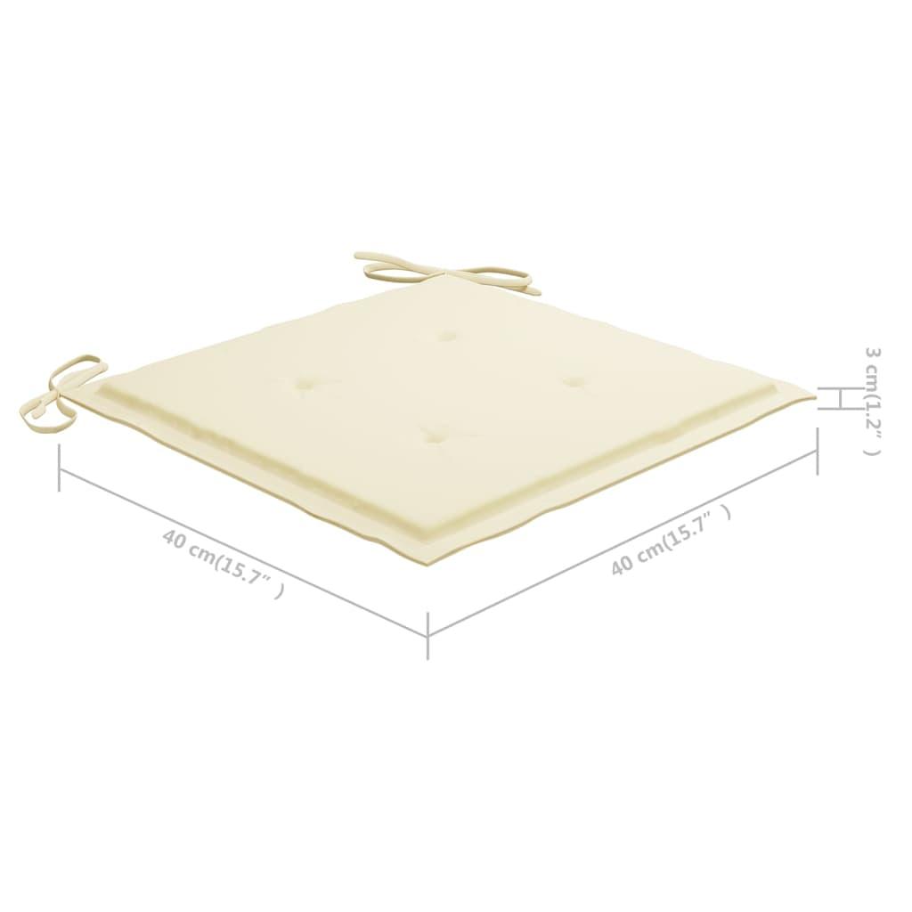 Garden Chair Cushions 4 pcs Cream 15.7"x15.7"x1.2" at Set Shop and Smile
