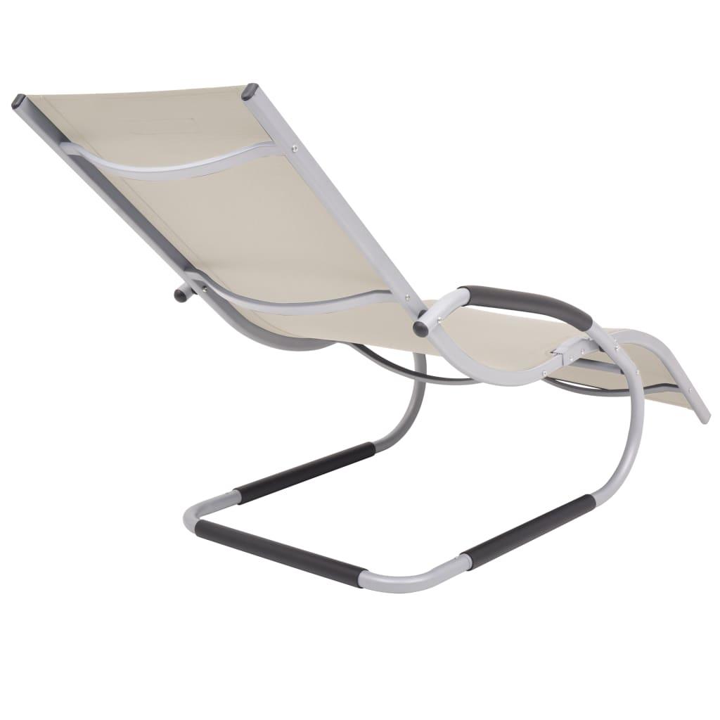 Sun Lounger with Pillow Aluminum and Textilene Cream at Set Shop and Smile