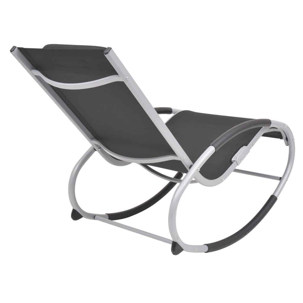 Outdoor Rocking Chair Black Textilene at Set Shop and Smile