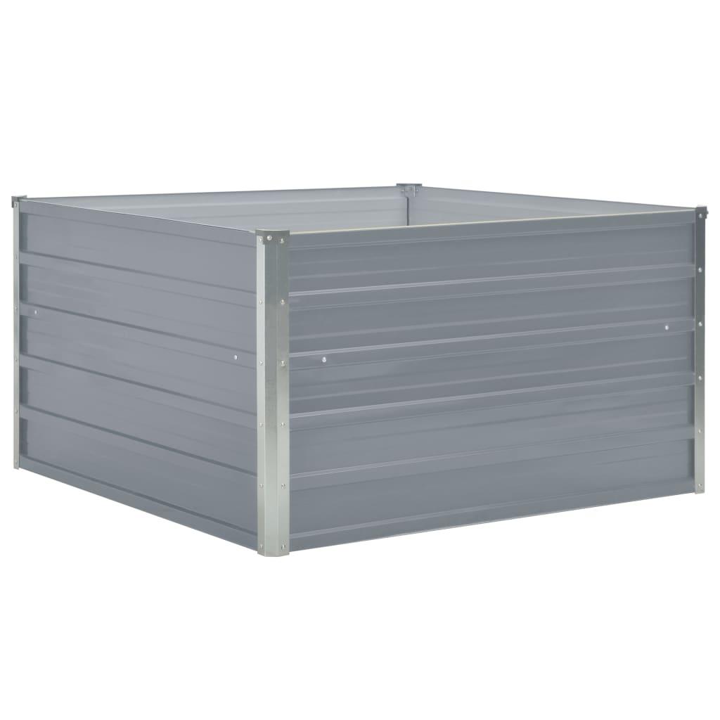 Raised Garden Bed 39.4"x39.4"x17.7" Galvanized Steel Gray at Set Shop and Smile