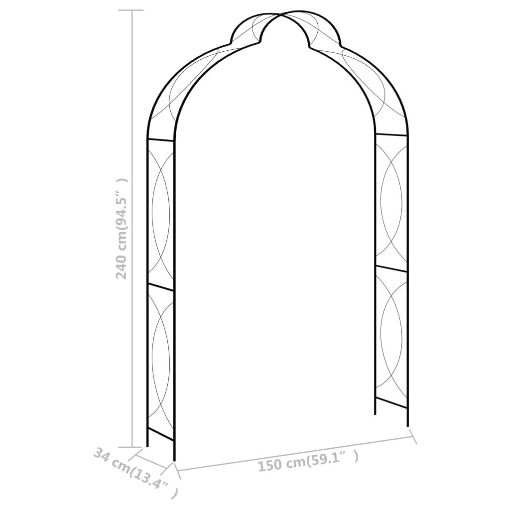 Garden Arch Black 59.1"x13.4"x94.5" Iron at Set Shop and Smile