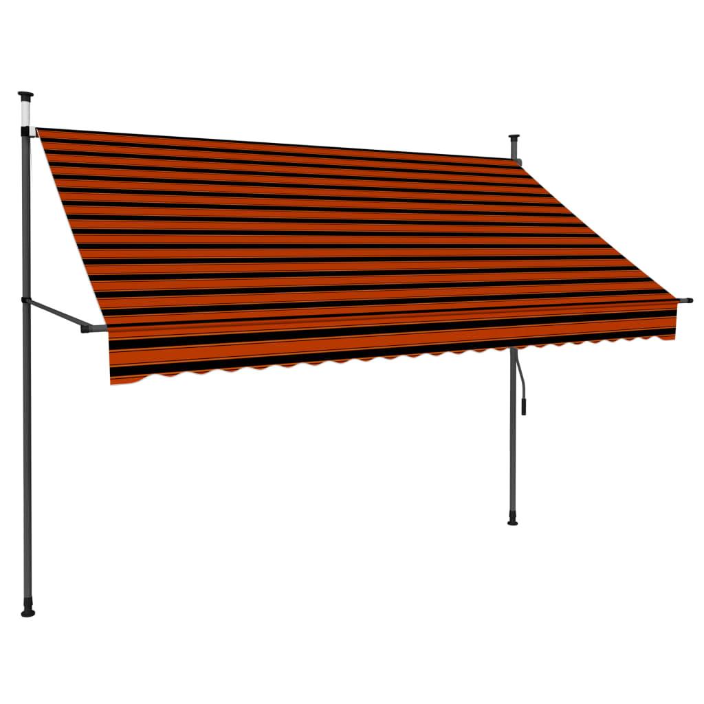 Manual Retractable Awning with LED 98.4" Orange and Brown at Set Shop and Smile