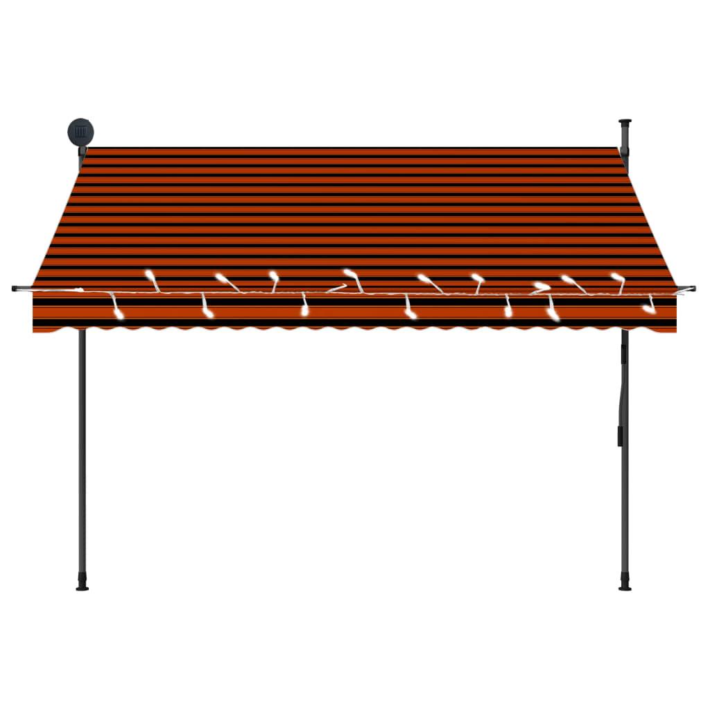 Manual Retractable Awning with LED 98.4" Orange and Brown at Set Shop and Smile