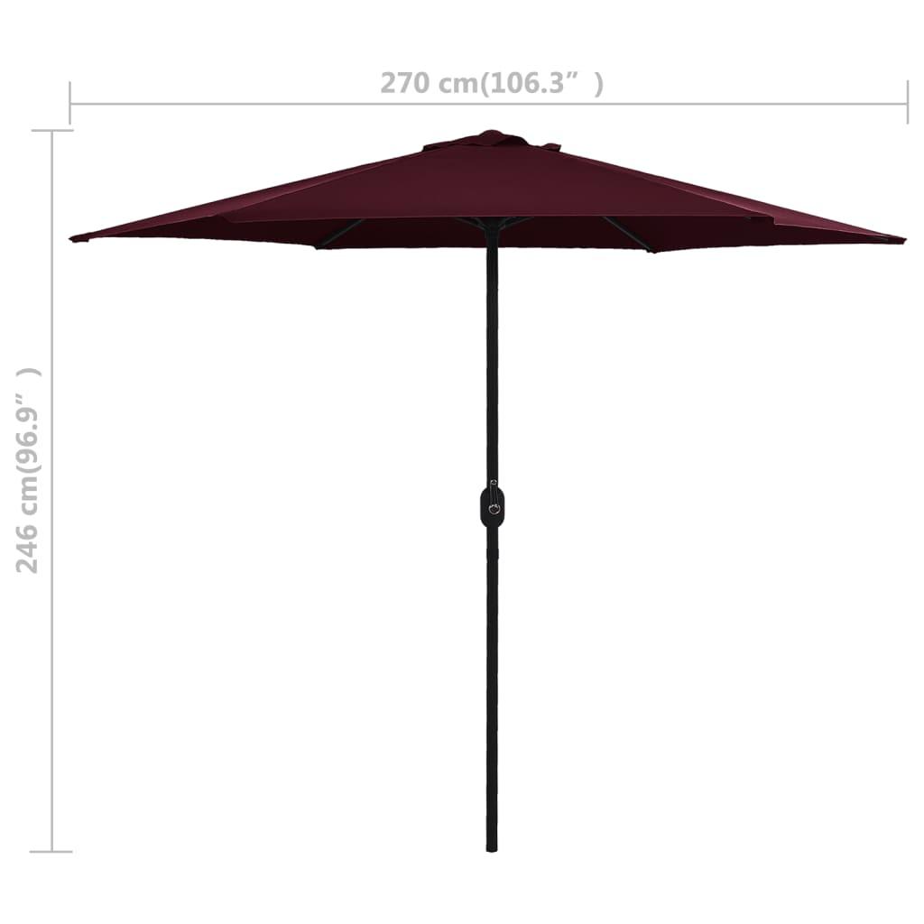 Outdoor Parasol with Aluminum Pole 106.3"x96.9" Bordeaux Red at Set Shop and Smile