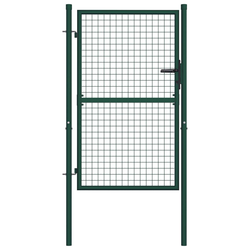 Fence Gate Steel 39.4"x49.2" Green at Set Shop and Smile