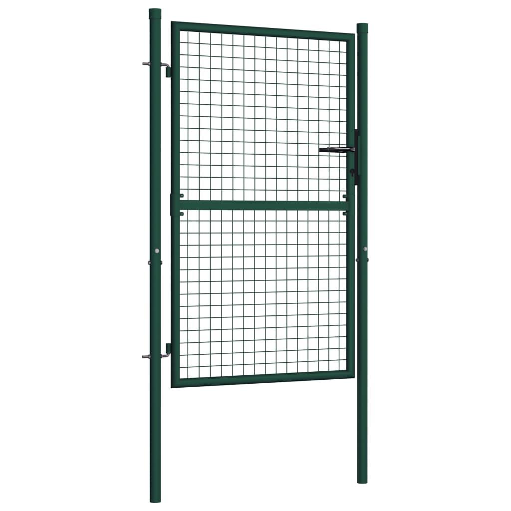 Fence Gate Steel 39.4"x49.2" Green at Set Shop and Smile