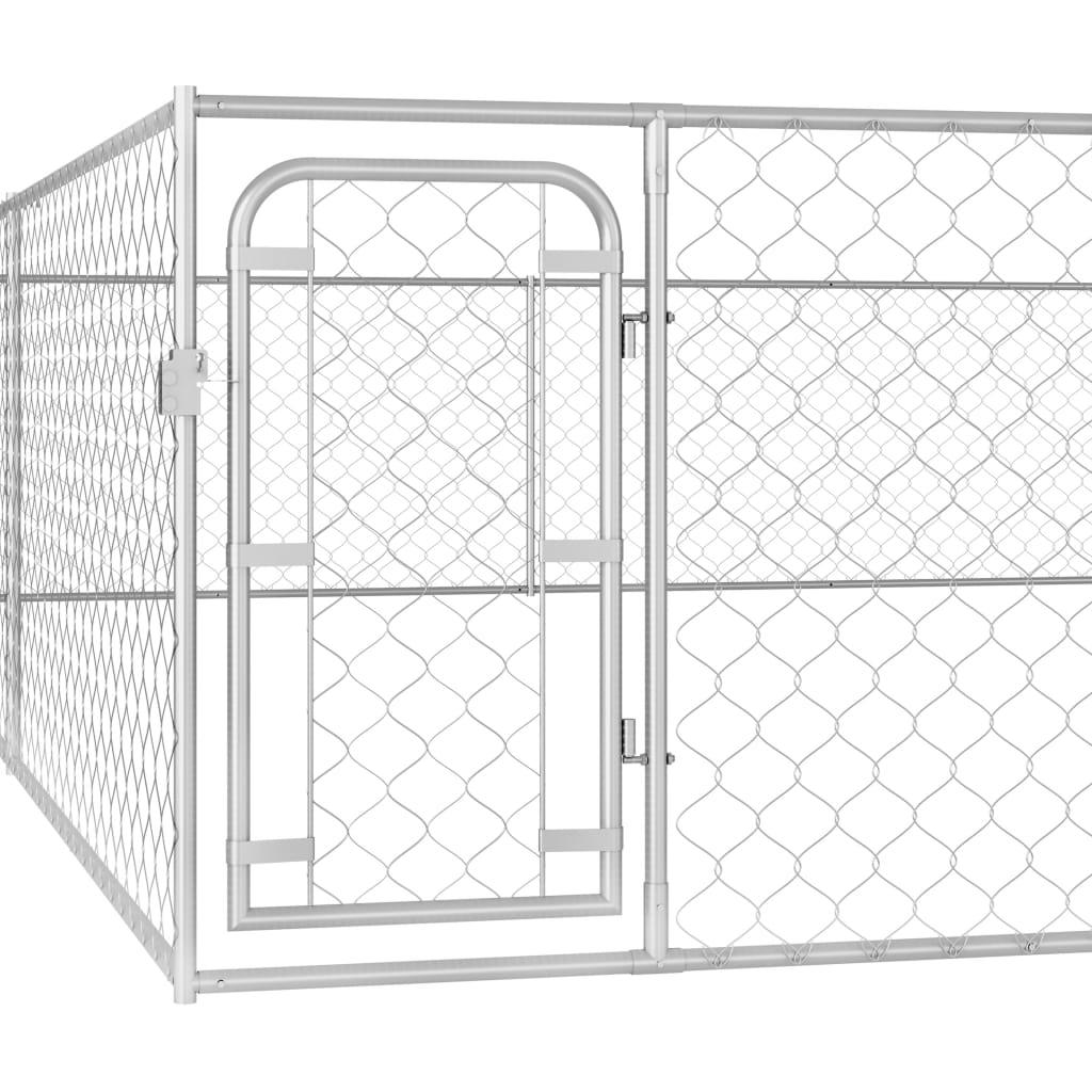 Outdoor Dog Kennel Galvanized Steel 19.7'x19.7'x3.3' at Set Shop and Smile