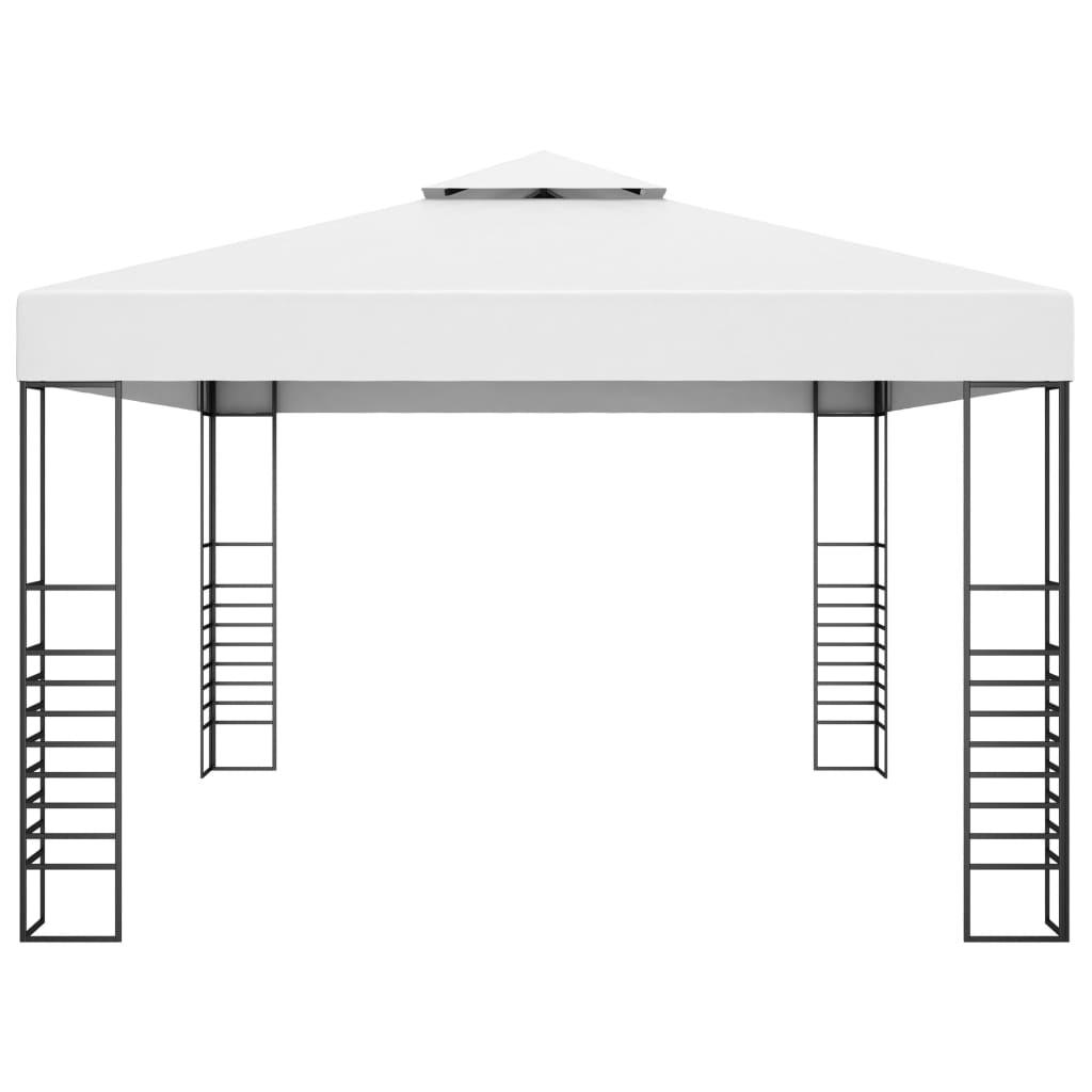 Garden Gazebo Powder-Coated Steel 118.1"x157.4"x106.2" White at Set Shop and Smile
