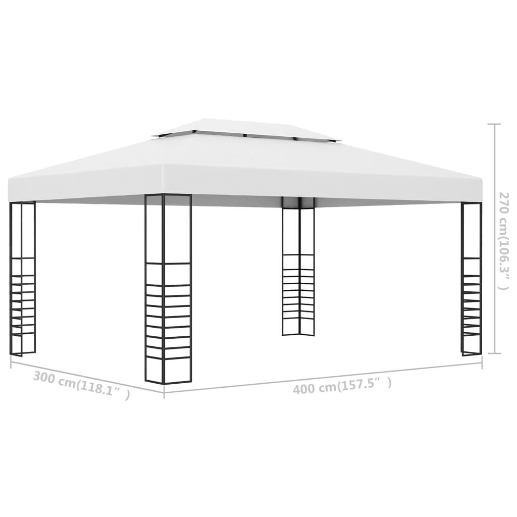 Garden Gazebo Powder-Coated Steel 118.1"x157.4"x106.2" White at Set Shop and Smile