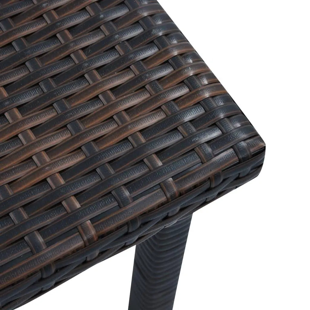 Patio Tea Table Brown 15.7"x15.7"x15.7" Poly Rattan at Set Shop and Smile