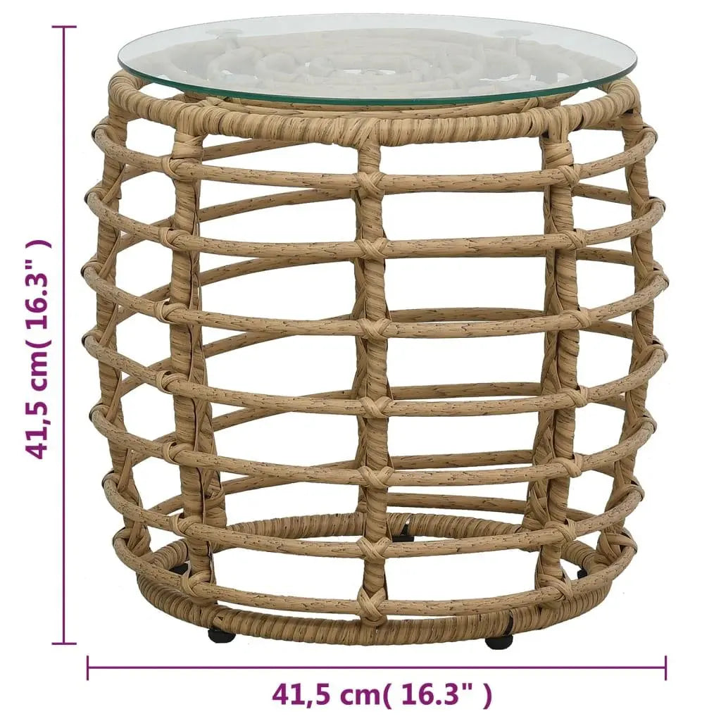 3 Piece Bistro Set Poly Rattan Oak at Set Shop and Smile