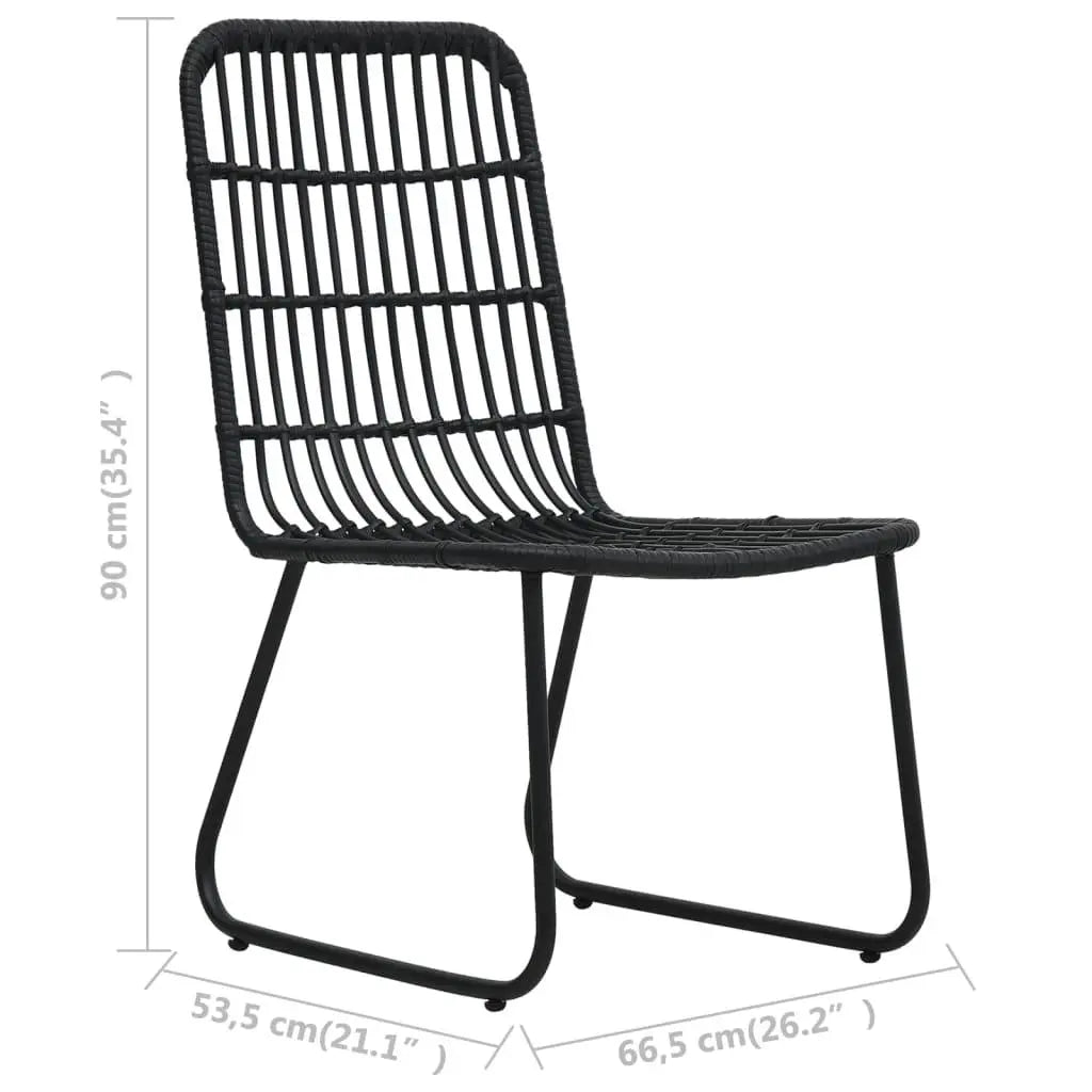 3 Piece Bistro Set Poly Rattan Black at Set Shop and Smile